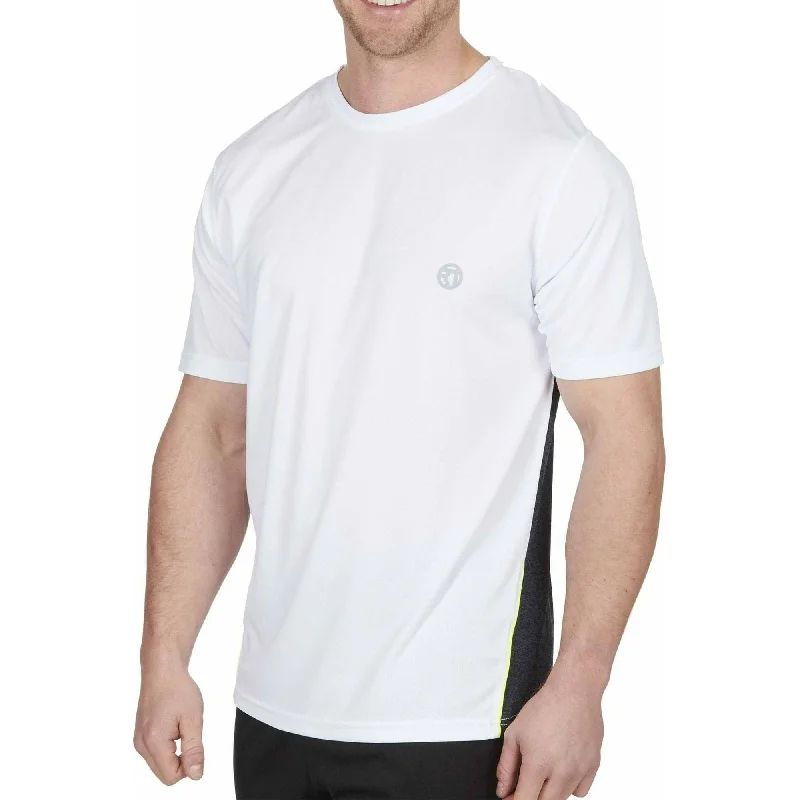 Red Tag Activewear Reflective Short Sleeve Mens Running Top - White