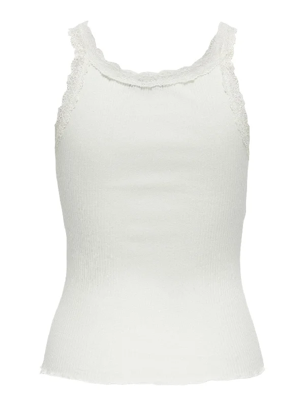 Only - Onlsharai Lace Tank Top - 4210434 Cloud Dancer