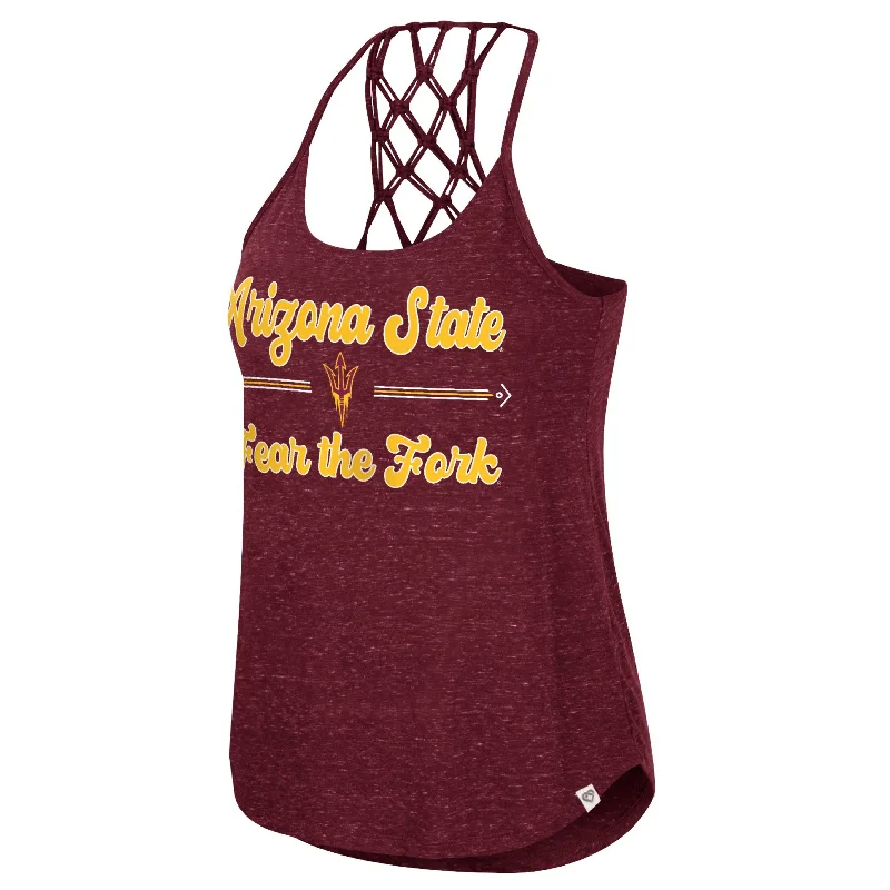 ASU Ladies Macrame Tank MRN