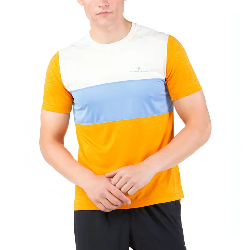 Ronhill Tech Trio Short Sleeve Mens Running Top - Orange