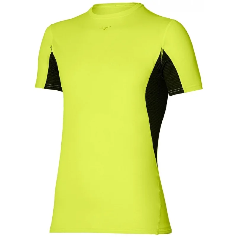 Mizuno Breath Thermo Mid-Light Weight Short Sleeve Mens Running Top - Yellow