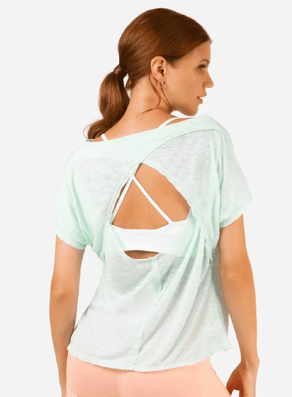 T SHIRT CROSS BACK-AQUA