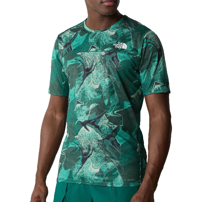 The North Face Sunriser Short Sleeve Mens Running Top - Green