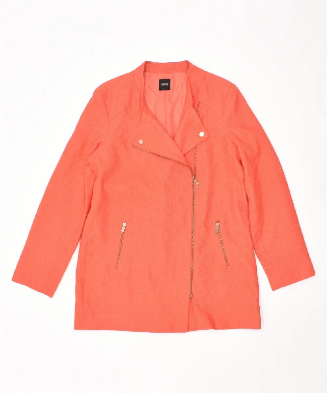 OASIS Womens Coat UK 14 Large Orange Cotton