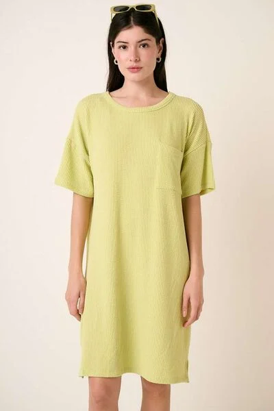 Urban Rib Knit Short Sleeve Tee Dress