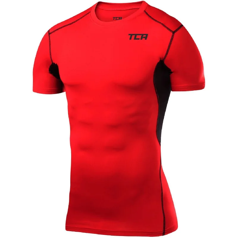 TCA HyperFusion Short Sleeve Junior Compression Top - Red