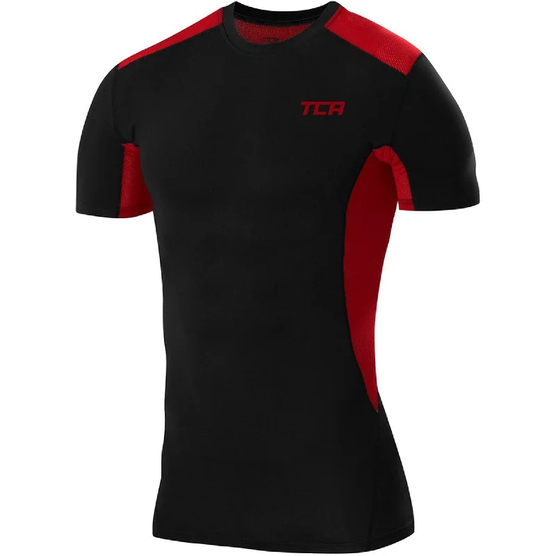 TCA FX Laser Mens Short Sleeve Compression Top - Black