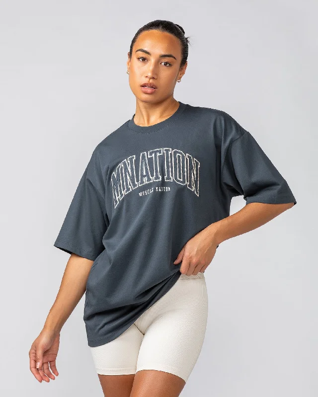 Varsity Oversized Tee - Thunder