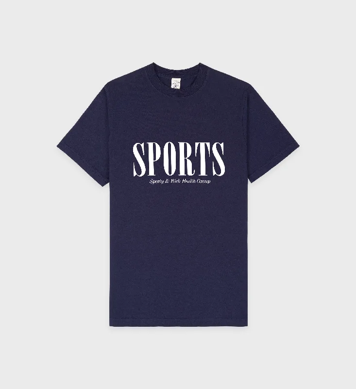 Sports T-Shirt - Navy/White