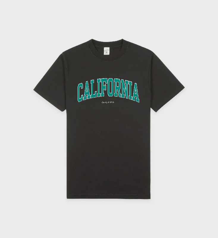 California T-Shirt - Faded Black/Spring Green