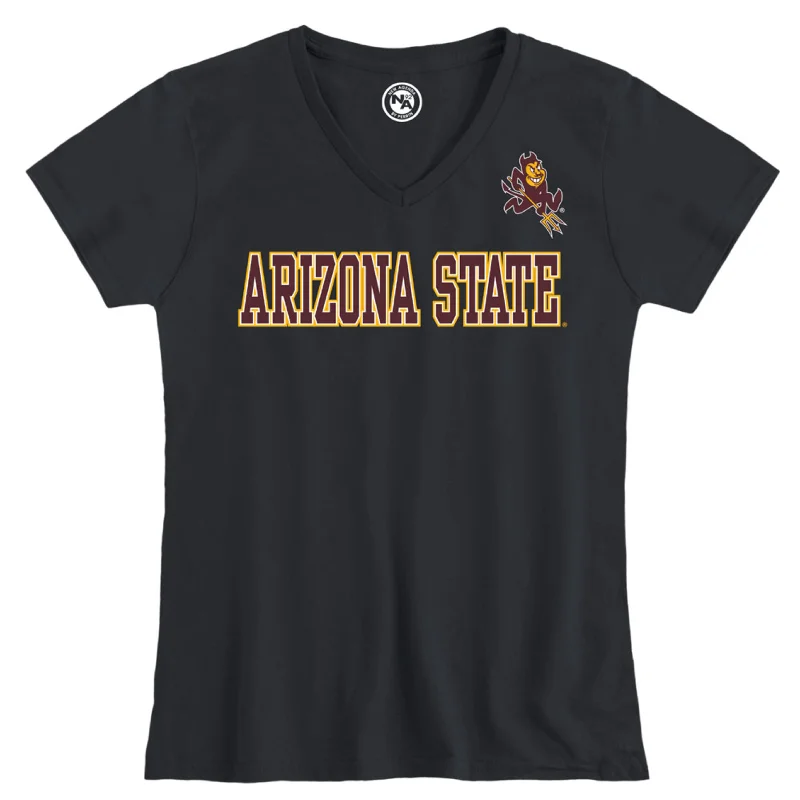 ASU ReyRey Ladies V-neck Tee BLK