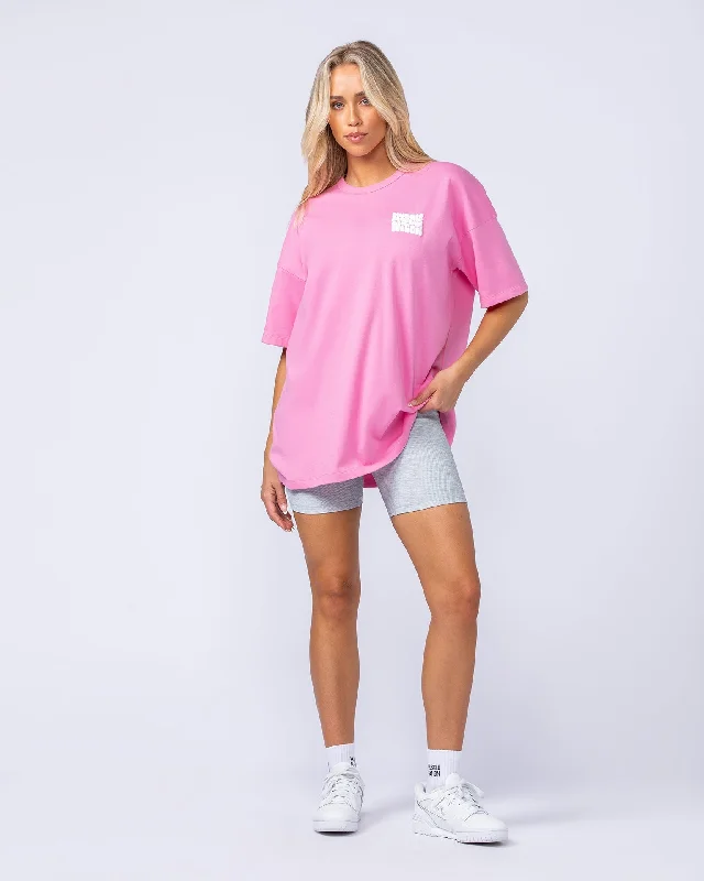 Womens Wave Oversized Tee - Hollywood Pink