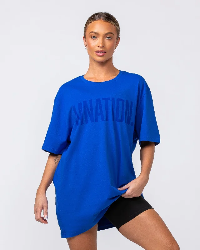 Oversized Tonal Tee - Bondi Blue