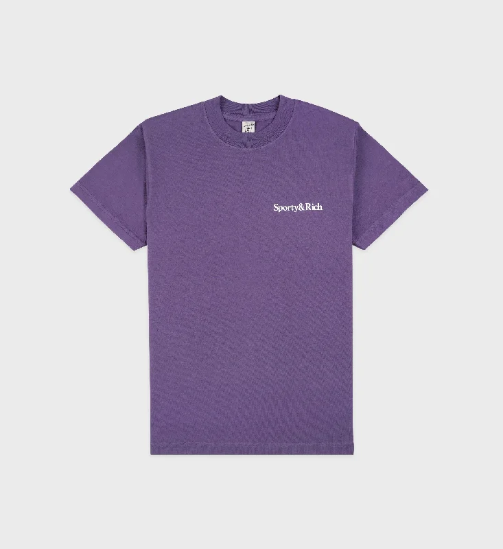 Health Is Wealth T-Shirt - Dusty Grape/White