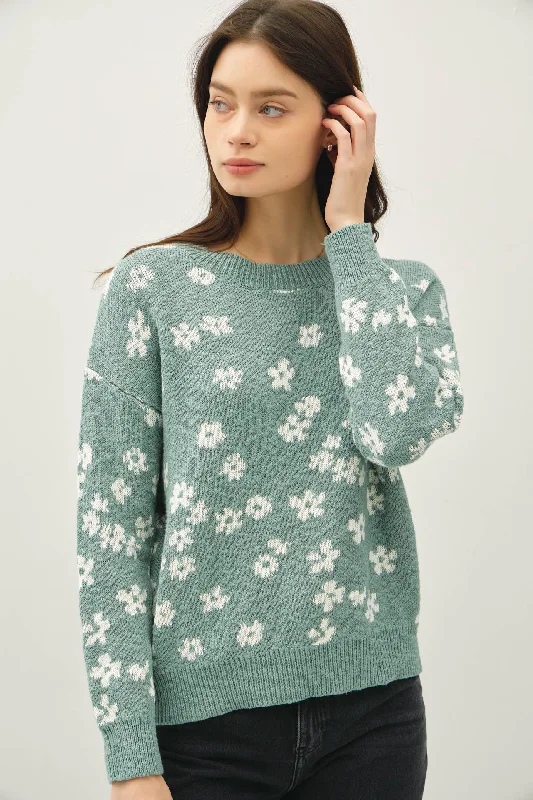 Floral Me Crew Neck Sweater