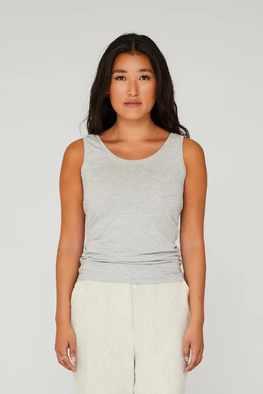 A-VIEW - Stabil Tank Top - 055 Light Grey Melange