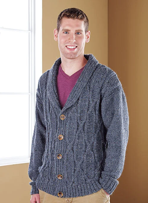 Shawl Collar Cabled Cardigan