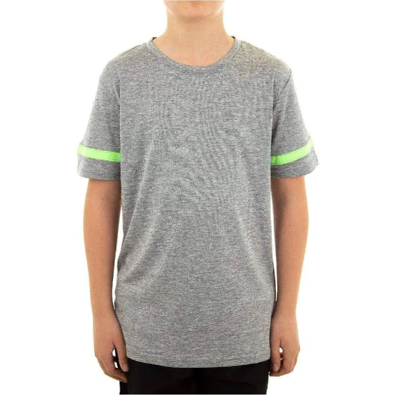 More Mile Marl Boys Short Sleeve Running Top - Grey