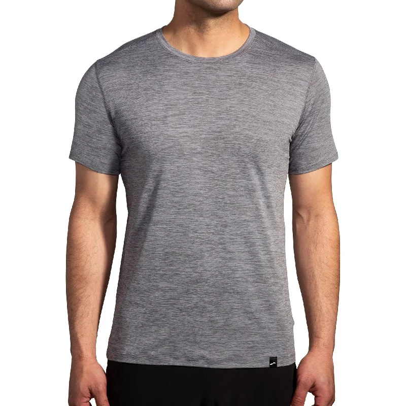 Brooks Luxe Short Sleeve Mens Running Top - Grey