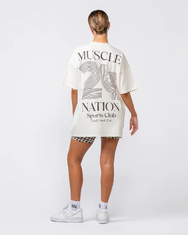 College Oversized Tee - Travertine