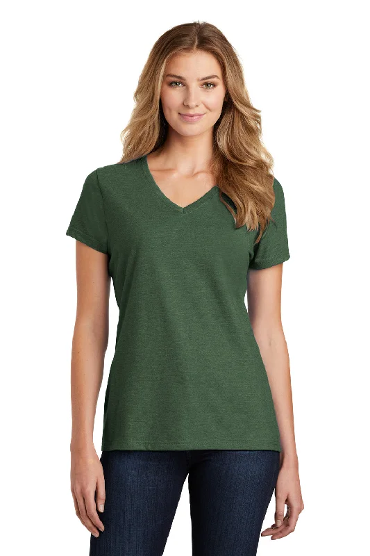 Port & Company Womens Fan Favorite Short Sleeve V-Neck T-Shirt - Heather Forest Green