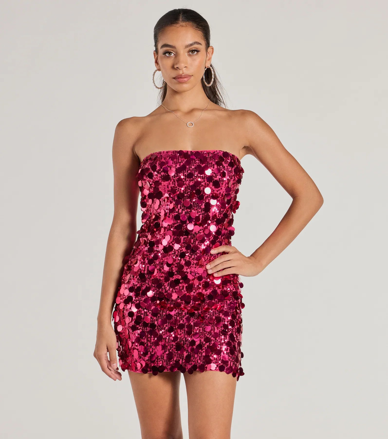 Party-Starter Sequin Strapless Bodycon Mini Dress