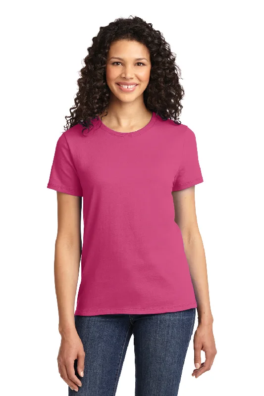 Port & Company Womens Essential Short Sleeve Crewneck T-Shirt - Sangria Pink - Closeout