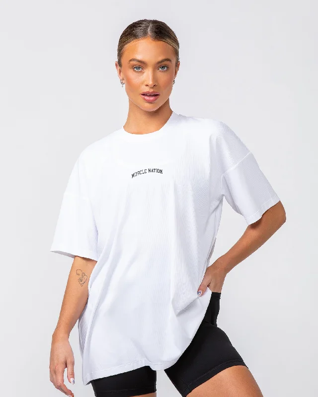 Relaxed Rib Training Tee - White