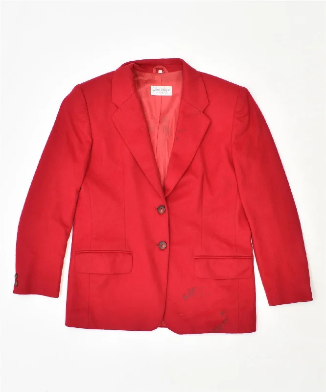 LINEA CINQUE Womens 2 Button Blazer Jacket UK 14 Large Red Vintage