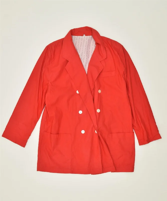 VINTAGE Womens Double Breasted Blazer Jacket IT 46 Large Red