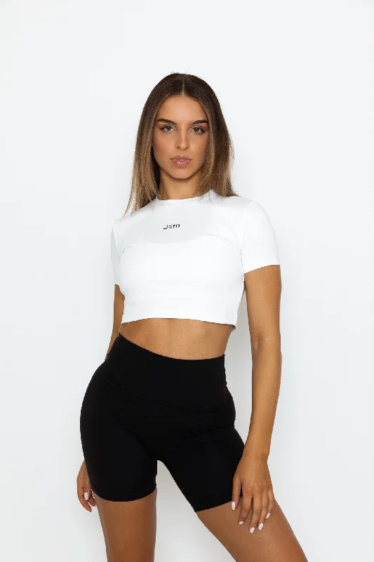 Essential Crop Tee - White