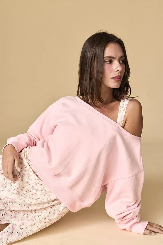 Alina Off The Shoulder Cropped Pullover