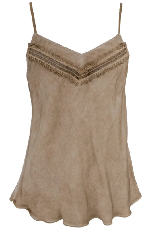 Black Colour - Bclou Satin Strap Top - Champagne