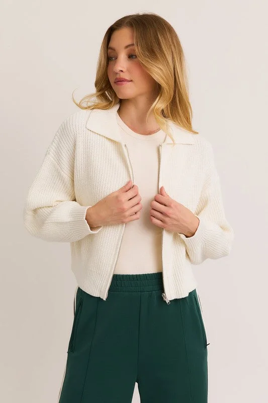 Avery Collared Zip Up Jacket