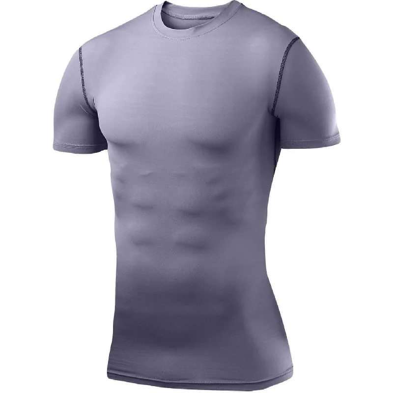 TCA PowerLayer Compression Junior Short Sleeve Running Top - Grey