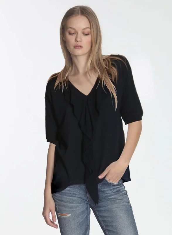 Ryder Ruffle Vee - Black