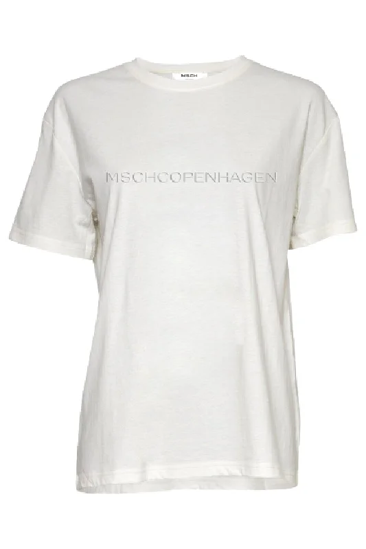 Moss Copenhagen - Mschliv Organic Rubber Print Tee - White