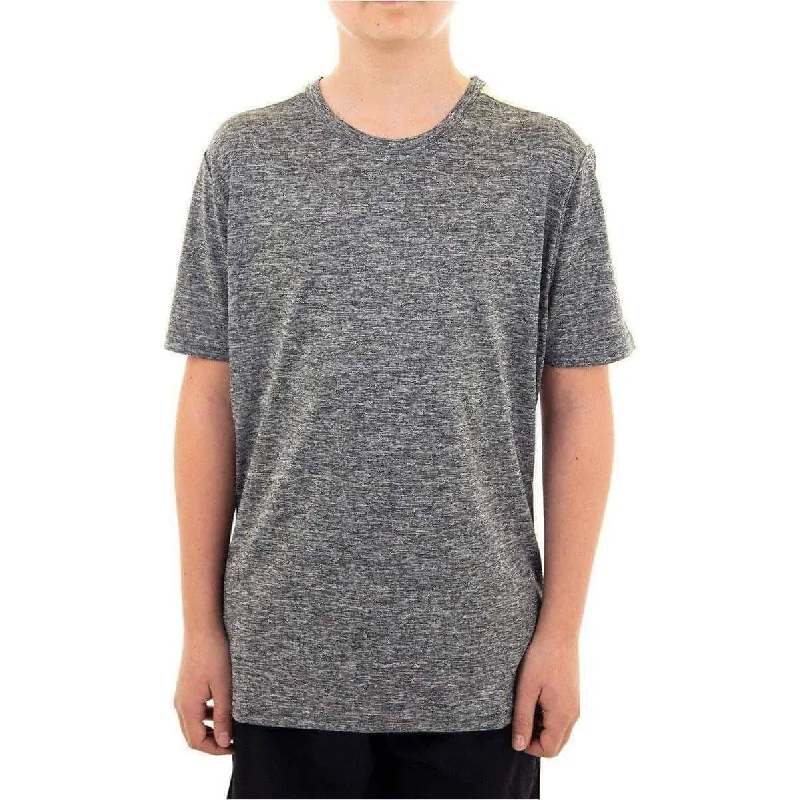 More Mile Marl Boys Short Sleeve Running Top - Grey