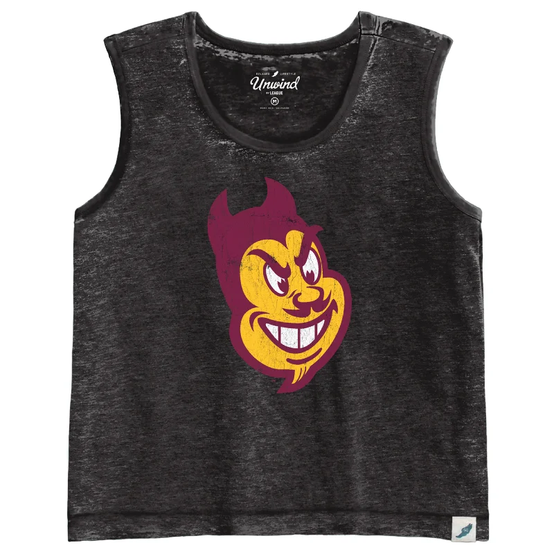 ASU SparkyFace Ladies Tank BLK