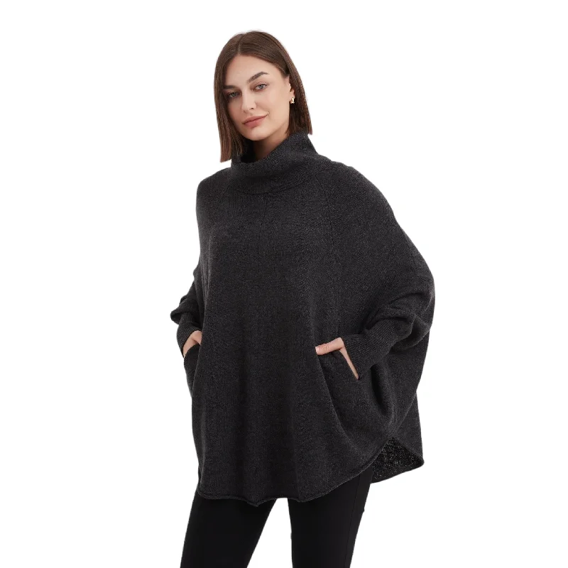 Tirelli High Neck Oversized Knit Charcoal