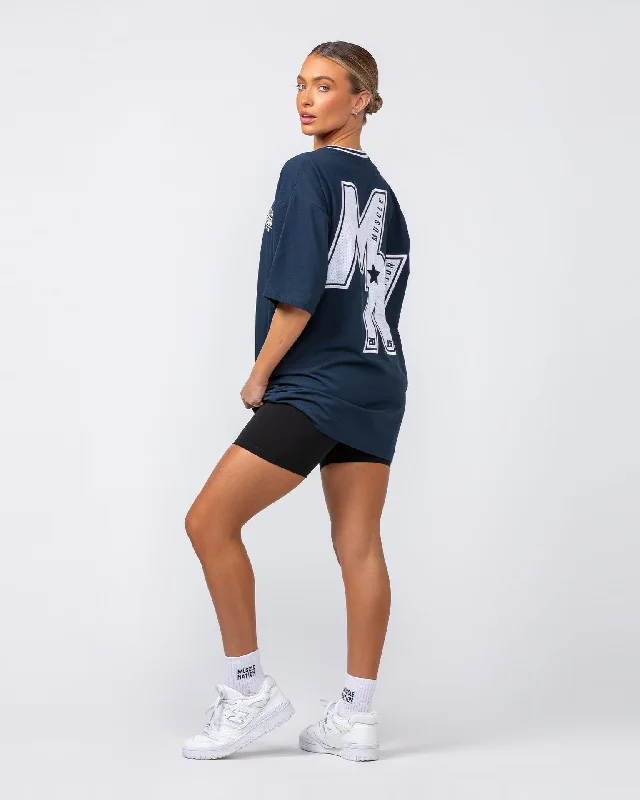 Throwback Oversized Tee - Navy