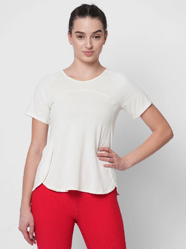 Fitkin women white side overlap style tshirt