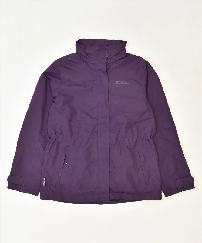 MOUNTAIN WAREHOUSE Womens Hooded Rain Jacket UK 12 Medium Purple Polyester