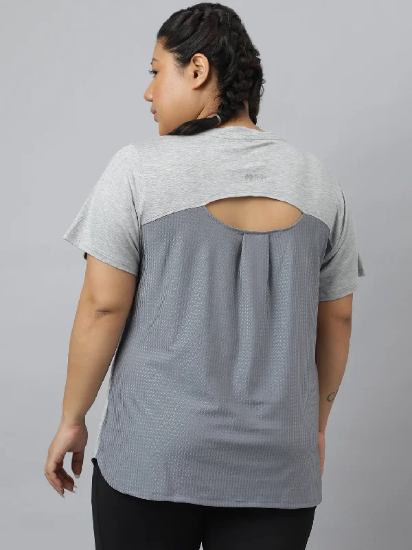 Fitkin Plus Size Super Soft Ecofriendly Modal Grey Short Sleeve Tshirt