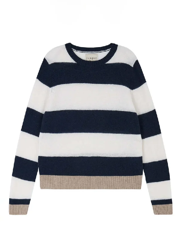 Cashmere Stripe Crew lightweight sweater