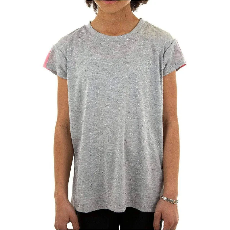 More Mile Girls Cap Short Sleeve Training Top - Grey