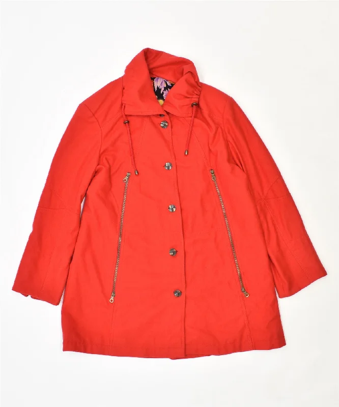 VINTAGE Womens Overcoat UK 16 Large Red