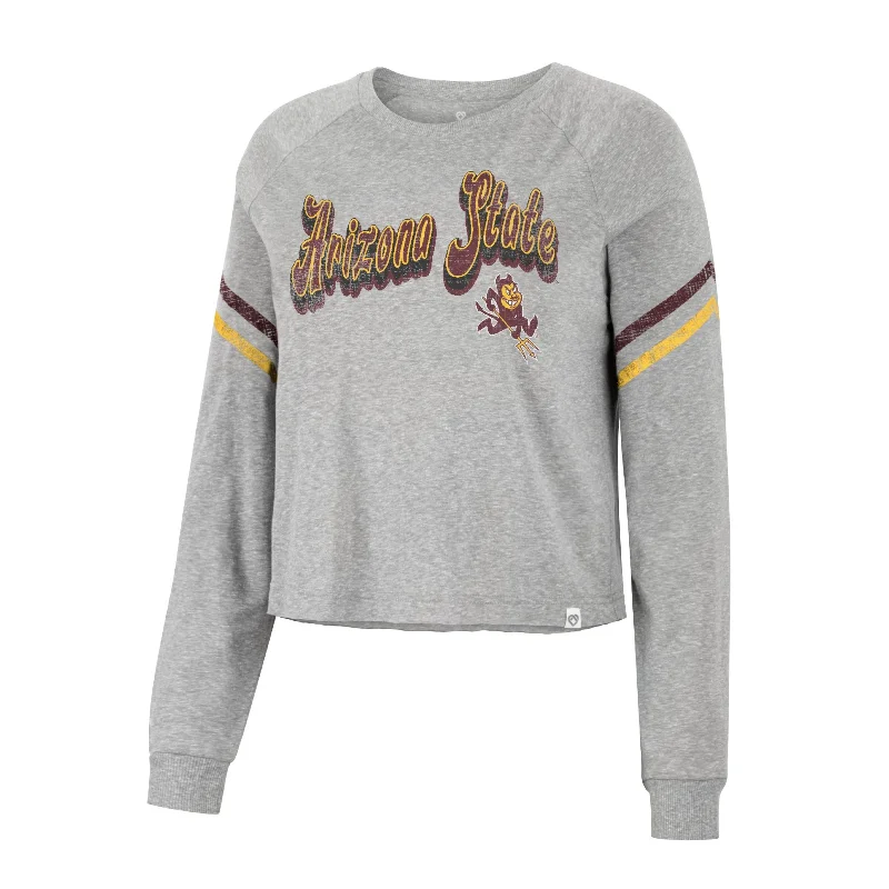 ASU Ladies L/S Crop Tee HG