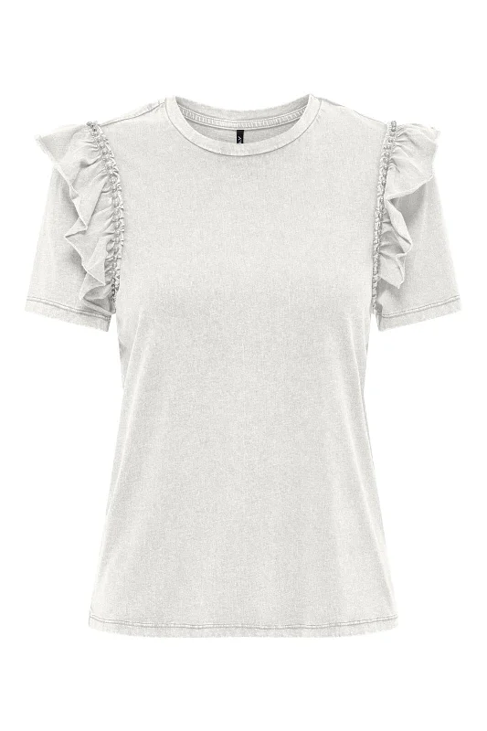 Only - Onllucy S/S Pearl Top - 4649177 Cloud Dancer Pearl